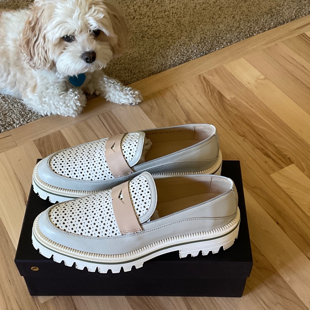 Stylish Cream and Tan Women's Loafers